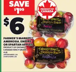 Loblaws FARMER'S MARKET AMBROSIA,, EMPIRE OR SPARTAN APPLES, 4 LB offer