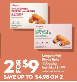 Longo's Mini Phyllo Rolls offer