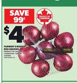 Loblaws FARMER'S MARKET RED ONIONS, 3LB BAG offer