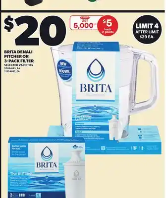 Loblaws BRITA DENALI PITCHER OR 3-PACK FILTER offer