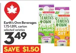 Longo's Earth's Own Beverages offer
