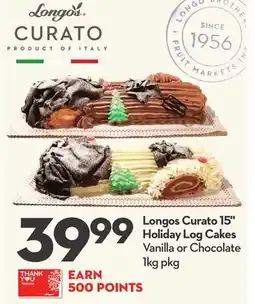 Longo's Curato 15 Holiday Log Cakes offer