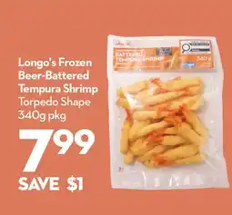 Longo's Beer-Battered Tempura Shrimp offer