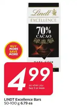 Sobeys LINDT Excellence Bars offer