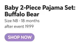 Toys R us Baby 2-Piece Pajama Set: Buffalo Bear offer