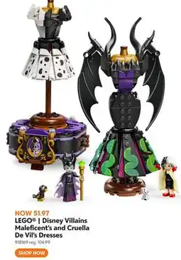 Toys R us LEGO | Disney Villains Maleficent's and Cruella De Vil's Dresses offer