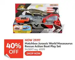 Toys R us Matchbox Jurrassic World Mosasaurus Rescue Action Boat Play Set offer
