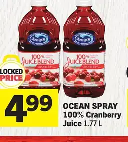 Foodland OCEAN SPRAY 100% Cranberry Juice offer