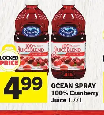 Foodland OCEAN SPRAY 100% Cranberry Juice offer