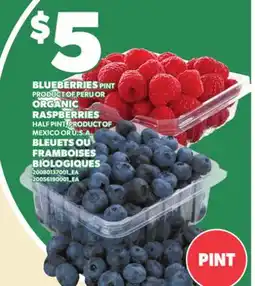 Independent Grocer BLUEBERRIES OR ORGANIC RASPBERRIES, HALF PINT offer