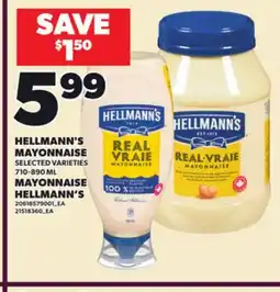 Independent Grocer HELLMANN'S MAYONNAISE, 710-890 ML offer