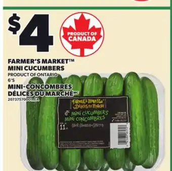 Independent Grocer FARMER'S MARKET MINI CUCUMBERS, 6'S offer
