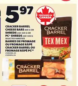 Independent Grocer CRACKER BARREL CHEESE BARS 400 G OR SHREDS 250-320 G PC SHREDS 250-320 G offer