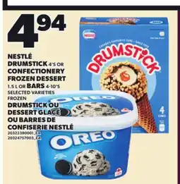 Independent Grocer NESTLÉ DRUMSTICK, 4'S OR CONFECTIONERY FROZEN DESSERT 1.5 L OR BARS, 4-10'S offer