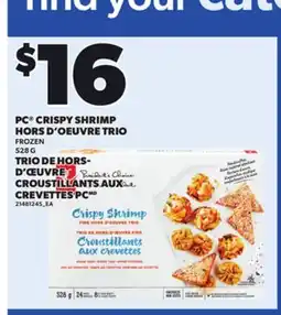 Independent Grocer PC CRISPY SHRIMP HORS D'OEUVRE TRIO, 528 G offer
