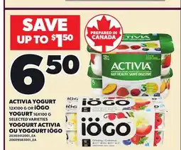 Independent Grocer ACTIVIA YOGURT, 12X100 G OR IÖGO YOGURT, 16X100 G offer