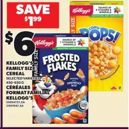 Independent Grocer KELLOGG'S FAMILY SIZE CEREAL, 450-650 G offer