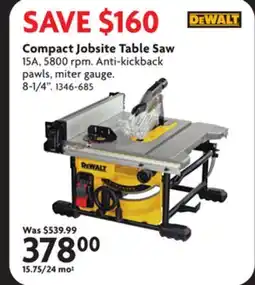 Home Hardware Compact Jobsite Table Saw offer