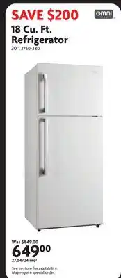 Home Hardware 18 Cu. Ft. Refrigerator offer