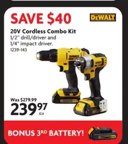 Home Hardware 20V Cordless Combo Kit offer