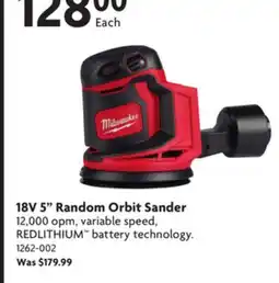 Home Hardware 18V 5 Random Orbit Sander offer