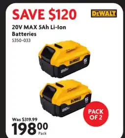 Home Hardware 20V MAX 5Ah Li-Ion Batteries offer