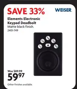 Home Hardware Elements Electronic Keypad Deadbolt offer
