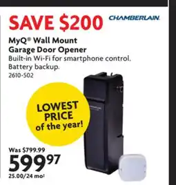 Home Hardware MyQ Wall Mount Garage Door Opener offer