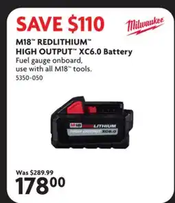 Home Hardware M18 REDLITHIUM HIGH OUTPUT XC6.0 Battery offer