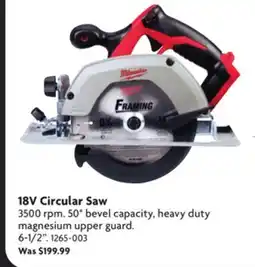 Home Hardware 18V Circular Saw offer