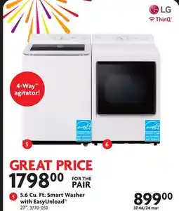 Home Hardware 5.6 Cu. Ft. Smart Washer with EasyUnload offer