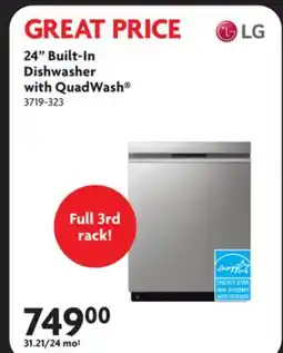 Home Hardware 24 Built-In Dishwasher with QuadWash offer