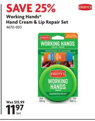 Home Hardware O'KEEFFE'S Working Hands Cream & Cooling Lip Balm - 2 Pieces offer