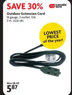 Home Hardware Outdoor Extension Cord 16 gauge, 3 outlet offer