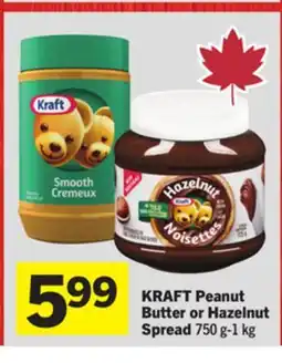 Foodland KRAFT Peanut Butter or Hazelnut Spread offer