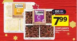 Foodland COMPLIMENTS Dessert Squares offer