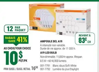 BMR AMPOULE DEL A19 offer