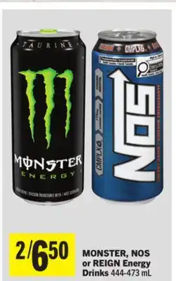 Foodland MONSTER, NOS or REIGN Energy Drinks offer