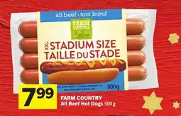 Foodland FARM COUNTRY All Beef Hot Dogs offer