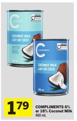 Foodland COMPLIMENTS 6% or 18% Coconut Milk offer