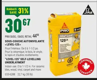 BMR SOUS-COUCHE AUTONIVELANTE  LEVEL-125  offer