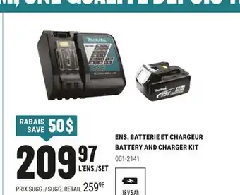 BMR ENS. BATTERIE ET CHARGEUR offer