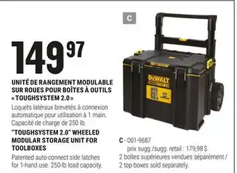 BMR UNITÉ DE RANGEMENT MODULABLE SUR ROUES POUR BOÎTES À OUTILS  TOUGHSYSTEM 2.0  offer