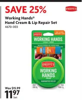 Home Hardware Working Hand Cream & Lip Repair Set offer