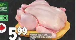 Metro YORKSHIRE VALLEY FARMS ORGANIC FRESH WHOLE CHICKEN offer