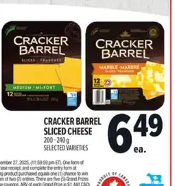 Metro CRACKER BARREL SLICED CHEESE offer