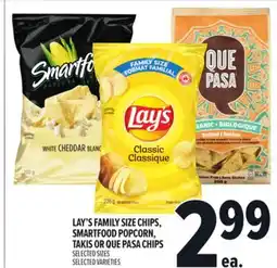 Metro LAY'S FAMILY SIZE CHIPS, SMARTFOOD POPCORN, TAKIS OR QUE PASA CHIPS offer