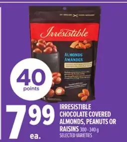 Metro IRRESISTIBLE CHOCOLATE COVERED ALMONDS, PEANUTS OR RAISINS offer