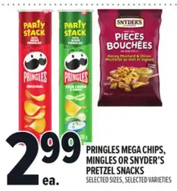 Metro PRINGLES MEGA CHIPS, MINGLES OR SNYDER'S PRETZEL SNACKS offer
