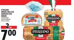 Metro D'ITALIANO BREADS, ROLLS OR RUDOLPH'S RYE BREADS offer